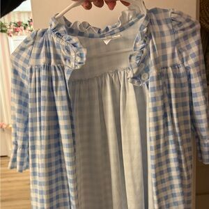 Sugar bee clothing Blue Checkered blue gingham Kids Nightgown
